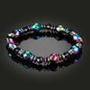 Rainbow Hematite Wellness Bracelet, Geometric Beads