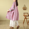 Printed Cotton Women's Coat With Frog Buttons and Pockets