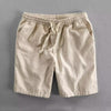 Men's Linen Shorts Drawstring Elastic Waist Pockets