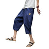 Men's Summer Drawstring Cropped Pants With Pockets