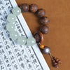 Wood Bead Bracelet with Engraved Charms and Tassel