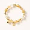Gold Plated Golden Rutilated Quartz Bell Charm Bracelet