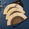 Bamboo Folding Fan with Yellow Paper and Tassel