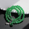 Cat Eye Triple Wrap Bracelet with Lucky Cat Charm