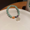 Agate Lotus Pod Bracelet with Peace Buckle Charm