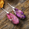 Emperor Stone Happiness Earrings, Teardrop Gemstone Dangles