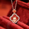 Horse Charm Bracelet or Necklace with Red Agate and Jade