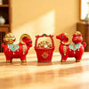Resin Goat Figurine with Fortune Bag or Treasure Bowl