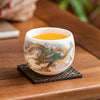 Dragon Phoenix Auspicious Clouds Ceramic Teacup Kung Fu Tea Cup With Gift Box