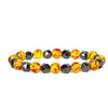 Faceted Stone Bead Bracelet with Hematite, 8mm