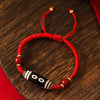 Tibetan Dzi Bead Bracelet, Agate Protection Charm