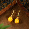 Chinese Enamel Flower Drop Earrings
