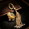 Song Brocade Sheep Keychain with Pearl Tassel