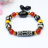 Nine-Eye Dzi Bead Black Agate Bracelet