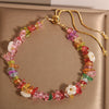 Adjustable Crystal Chip Bracelet with Gold-Tone Chain