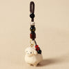 Wooden Sheep Keychain with Beads and Mantra