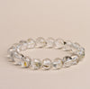 Sparkling Quartz Bead Bracelet, Polished Stone Jewelry