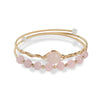 14K Gold Filled Natural Stone and Pearl Wire Wrapped Cuff Bracelet