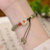 Rabbit and Flower Charm Bracelet, Gold-Tone Alloy Bead Jewelry