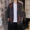 Men's Printed Open Front Kimono Jacket, Half Sleeve