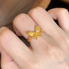 Adjustable Butterfly Ring, Gold-Tone Filigree Design