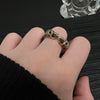 Adjustable Skull Ring with Textured Band