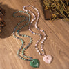 Heart Pendant Necklace with Rose Quartz or Aventurine
