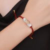 Geometric Copper Charm Bracelet with Red String