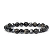 Faceted Stone Bead Bracelet with Hematite, 8mm