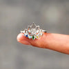 Copper Lotus Ring with Multicolor Zircon Stones