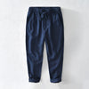 Men's Casual Linen Pants with Drawstring Waist and Pockets