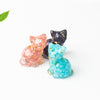 Crystal Chip Resin Cat Figurine Desktop Decoration