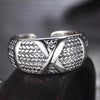 Double Dragon Adjustable Bracelet Silver Tone Alloy Open Bangle