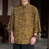 Men's Ice Silk Tang Suit Shirt with Frog Buttons and Pockets