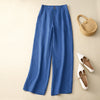 Women's Wide Leg Pants Cotton Linen High Waist Summer Casual Trousers