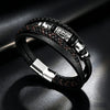 Handmade Leather Bracelet with Titanium Steel Buckle