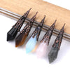 Natural Crystal Point Necklace with Antique Copper Cage