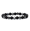 Faceted Stone Bead Bracelet with Hematite, 8mm