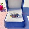 Koi Fish Lotus Flower Enamel Ring Luck Wealth Adjustable