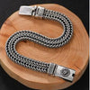 Braided Silver-Plated Bracelet with Engraved Clasp