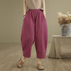 Women's Harem Pants Cotton Linen Wide Leg Trousers With Pockets