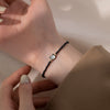 Cat Charm Beaded Bracelet, Gold-Tone Copper with Black or White Stone