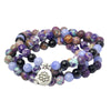 Purple Imperial Stone Lotus Mala Bracelet