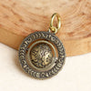 Rotatable Brass Keychain Pendant, Traditional Good Luck Design