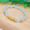 Pixiu Bracelet with Glass Beads and Gold-Tone Charm