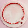 Fox Charm Anklet with Braided Cord and Copper Beads