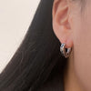 Copper Geometric Heart Line Hoop Earrings