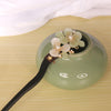 Floral Wood Hairpin with Tassel, Traditional Chinese Style