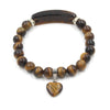 Quartz Love Heart Beads Bracelet with Gemstone Pendant
