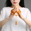 Natural Amber Round Bead Mala Necklace 108 Beads